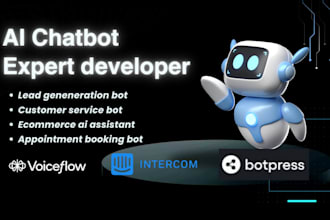 build ai agent on voiceflow, intercom, botpress copilot chatbot development
