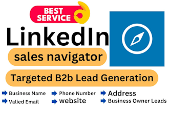 provide b2b lead generation using linkedin sales navigator for any industry