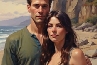 draw couple portrait illustration from your photo