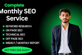 do complete monthly SEO service, onpage, offpage, backlinks for ranking