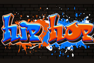 design graffiti font logo and illustration