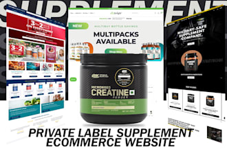 design private label supplement shopify store dropshipping shopify website