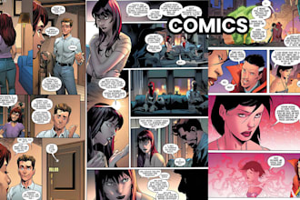 draw comic page, comic book, graphic novel, manga, nsfw art, storyboards, cover