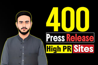 write and distribute to 400 press release to top media sites