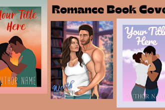 create custom illustrated romance, fantasy book, ebook cover, amazon kindle