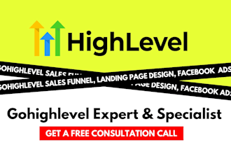 setup gohighlevel sales funnel landing page design, integrate facebook ads leads