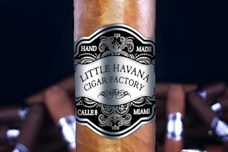 do modern cigar logo, bands label, and cigar box design with full branding kit
