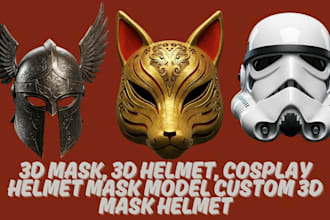create custom 3d masks, helmets, cosplay gear modeling and sculpting services