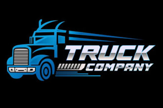 create logistics trucking and transport logo