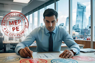 review architectural, mep, pe stamps and seals for UK city permits
