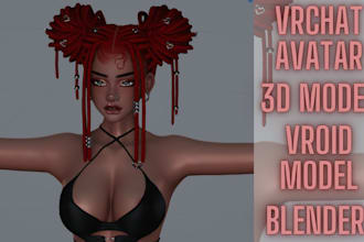 custom, edit 3d anime character vrchat avatar, vrc avatar, 3d vtuber pc or quest