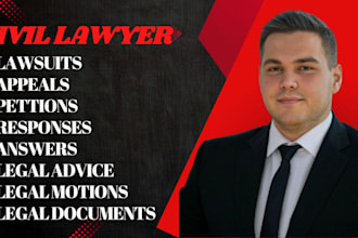 draft court motions, lawsuit, complaint, petitions, appeal, summon, case briefs