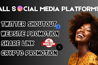 twitter shoutout promote tweet website yt share link to 100m ig,app,crypto user