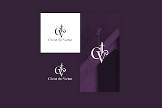 make modern church religious ministry or christ logo