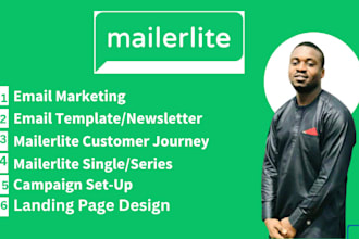 set up mailerlite email marketing, automation, landing pages