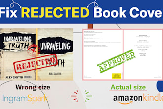 fix, modify, resize, edit, ingramspark cover, ebook cover, amazon KDP cover