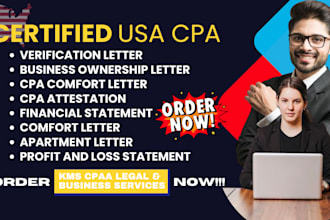 write verified CPA letter, income letter, mortgage letter, expense ratio letter