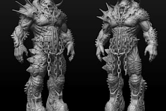sculpt 3d figurine, 3d miniature, action figure, tabletop game figure in zbrush