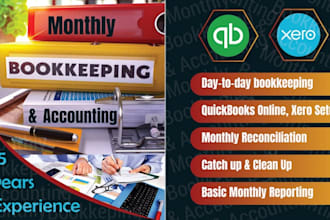 do setup, clean up, reconcile, and bookkeeping in quickbooks and xero