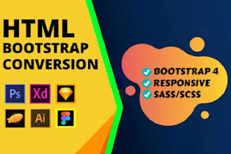 convert PSD to HTML, xd to html, figma to HTML, pdf to HTML, sketch, website