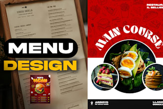 design restaurant and food menu, poster, flyer, brochure
