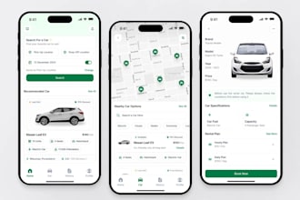 build car rental app, car marketplace app, taxi rental marketplace app, website