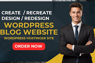 set up wordpress hostinger web hosting, homepage, and blog redesign