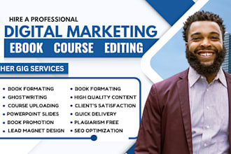 do digital marketing ebook writing, online course, business ebook, b2b ebook