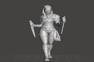 optimize 3d high poly character sculpt, warhammer, toy, dnd miniature, 3d print