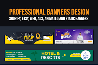 create professional shopify, etsy, and web banners ads design