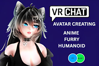 custom vrchat avatar furry 3d model vr character vrc anime vr chat unity upload