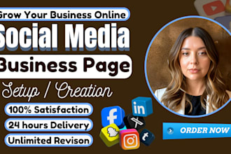 create business social media accounts, setup facebook business page or instagram
