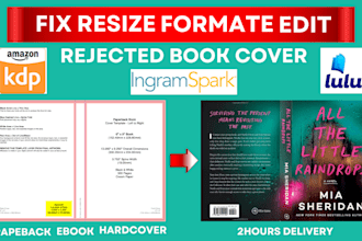 fix book cover, resize book cover, paperback book cover