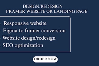 design or redesign responsive framer website, figma to framer conversion