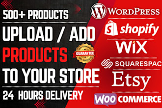add products upload import products listing to shopify woocommerce wix wordpress