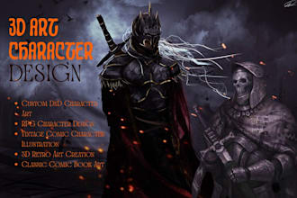 draw dnd character art, rpg character art, vintage comic art 3d retro art design