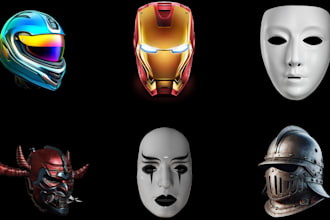 sculpt 3d mask 3d helmet 3d cosplay mask 3d head model armor stl for printing