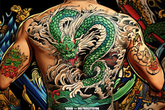create tattoo japanese old school design