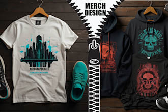 design tote bag, paper bag, and tshirt with custom artwork