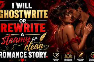 ghostwrite and edit your heart thumping romance novel