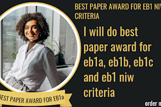 provide you the best paper award for eb1a, eb1b, eb1c, eb1 niw criteria