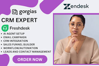 setup freshdesk, freshwork, zendesk, gorgias, zoho CRM