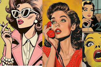 create awesome illustration in retro comic style