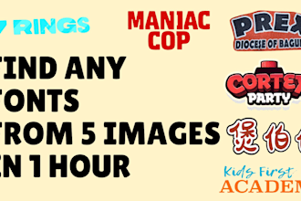find fonts from 5 images with installation files in 1 hour