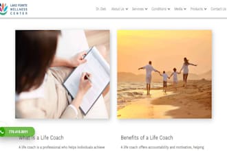 design and redesign life coaching website for speaker, trainer, consultant