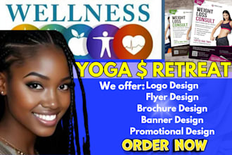 design retreat logo fitness and wellness branding yoga retreat flyer design