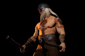 cinematic 3d character model, uv, texture, rigging, animation for games, VR, ar