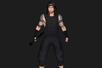 aaa 3d character model, 4k texture, ue5 rig, mocap, animation for unreal, unity