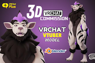 create detailed vrchat avatar, furry avatar, 3d model, nsfw, vtuber model