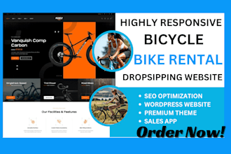 design bicycle rental website bicycle shopify store bicycle dropsipping website